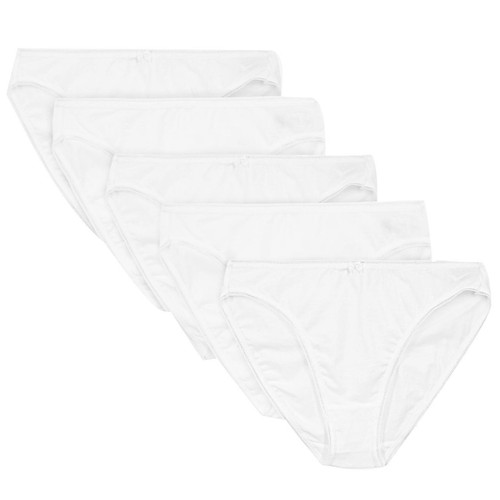 M&S Collection Cotton Rich High Leg Knickers, Size 18, White