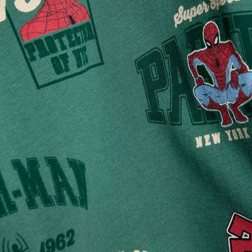 M&S Boys Pure Cotton Spider-Man Pyjamas, 7-8 Y, Light Green
