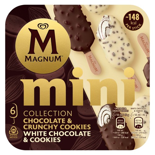 Magnum Mini Chocolate & White Chocolate Cookie Ice Cream Sticks