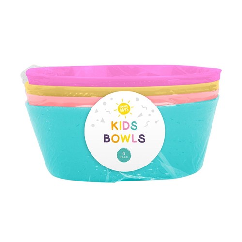 Summer Days Kids Bright Plastic Bowls Dia 12cm