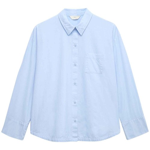 M&S Womens Pure Cotton Chambray Lounge Shirt, 18, Blue