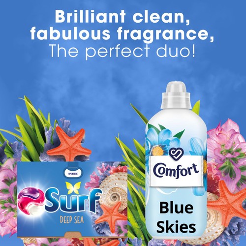 Surf Deep Sea 3 in 1  Laundry Washing Detergent Capsules 36 Washes