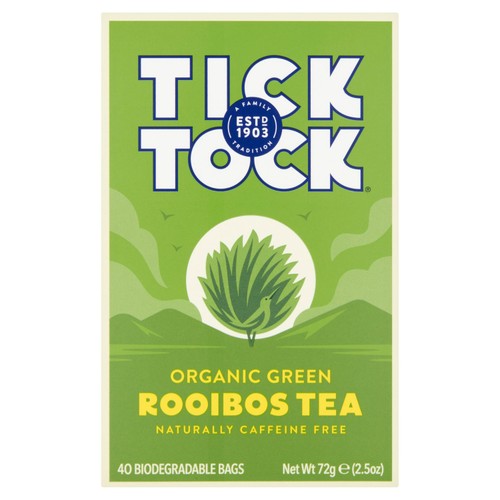 Tick Tock Organic Rooibos Green Tea Bags