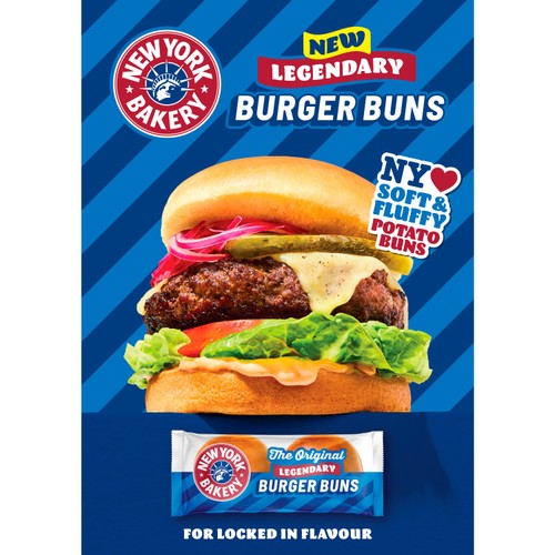 New York Bakery The Original 4 Legendary Burger Potato Buns