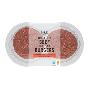 M&S 2 Beef Burgers 3% Fat