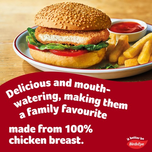 Birds Eye 4 Chicken Burgers with Golden Wholegrain