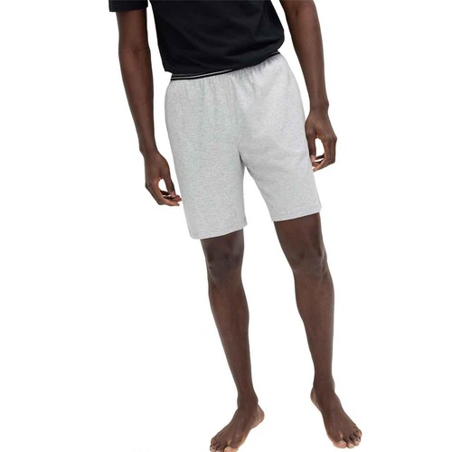 M&S Mens Pure Cotton Jersey Pyjama Shorts, XL, Grey Mix