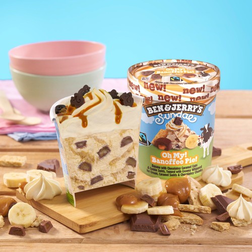 Ben & Jerry's Sundae Oh My! Banoffee Pie! Ice Cream Tub Dessert