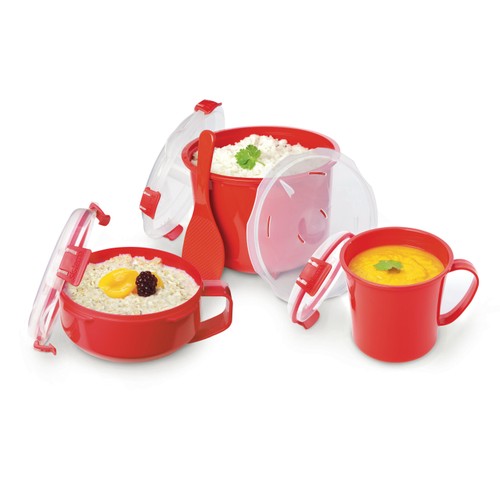 Sistema Microwave Porridge Bowl Food Container with Steam Vent 850ml