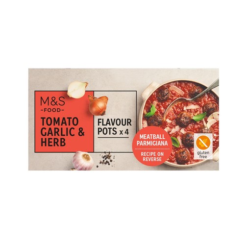 M&S 4 Tomato Garlic & Herb Flavour Pots