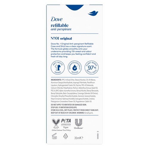 Dove No01 Original 72h Antiperspirant Deodorant Refillable Kit