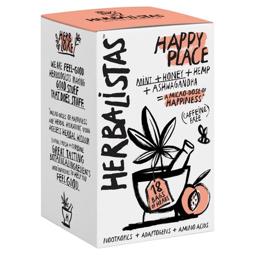 Herbalistas Happy Place Herbal Tea with Mint, Honey & Hemp