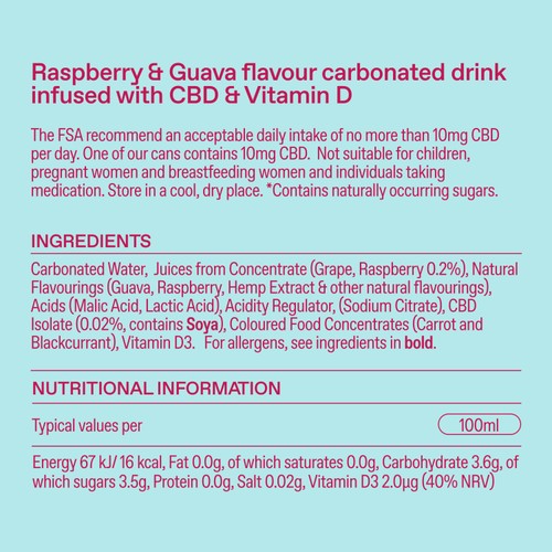 Goodrays CBD Drinks - Raspberry & Guava