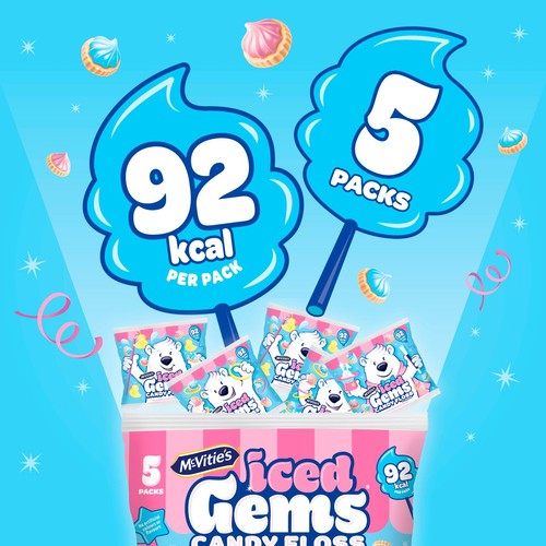 McVitie's Candyfloss Iced Gems Biscuits Multipack