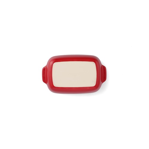 KitchenAid Empire Red Large 32cm Stoneware Rectangular Dish with Bamboo Lid