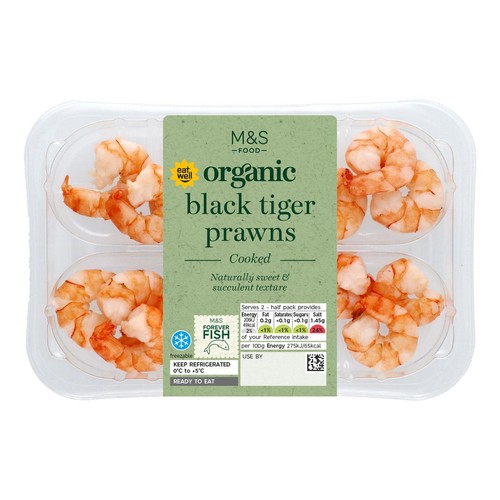 M&S Organic Black Tiger Prawns