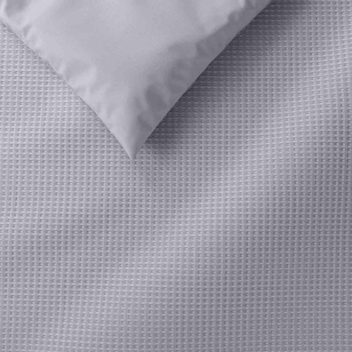 M&S Pure Cotton Waffle Bedding Set, King Size, Grey