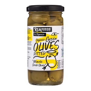Realfoods Organic Green Pitted Olives