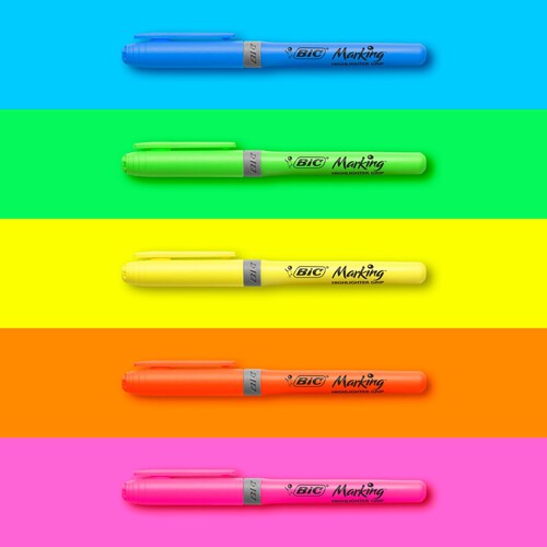 BIC Highlighter Grip, Pack of 12 Ocado