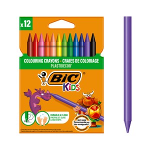 BIC Kids Plastidecor Crayons Wallet of 12