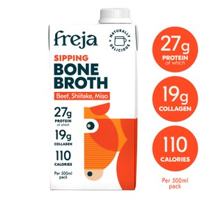 Freja Sipping Bone Broth - Beef, Shiitake & Miso