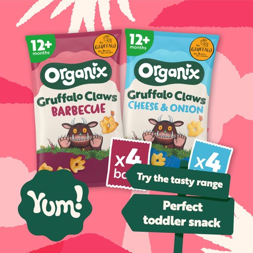 Organix BBQ Gruffalo Claws Toddler Snack Multipack 12+ Months