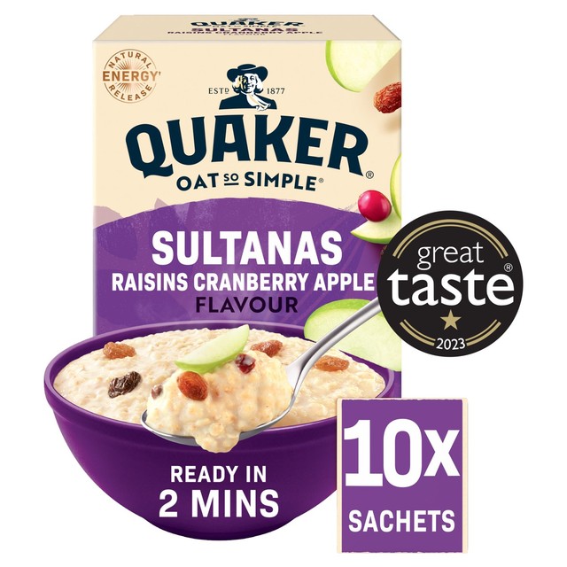 Quaker Oat So Simple Sultanas & Raisins Fruit Porridge Sachets 10 Pack