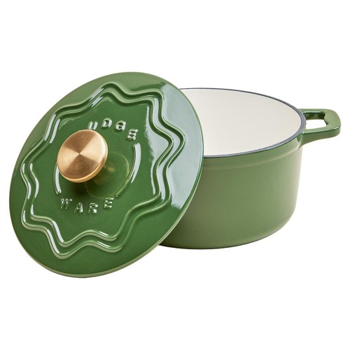 Judgeware Enamelled Cast Iron 20cm Casserole, 3.5l, Green