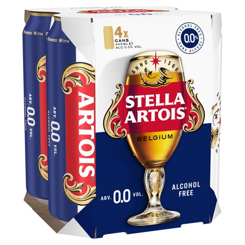 Stella Artois Belgian Alcohol-Free Lager Beer Cans