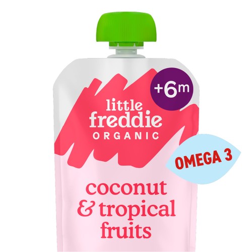 Little Freddie Organic Good for Brains Coconut & Tropical Fruits Pouch 6+ M