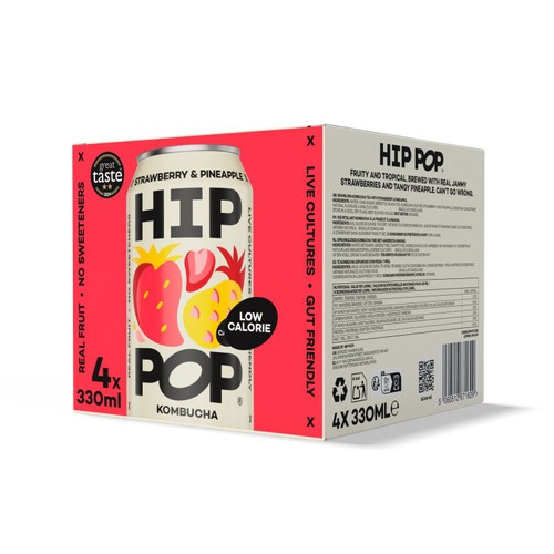 Hip Pop Strawberry & Pineapple Kombucha