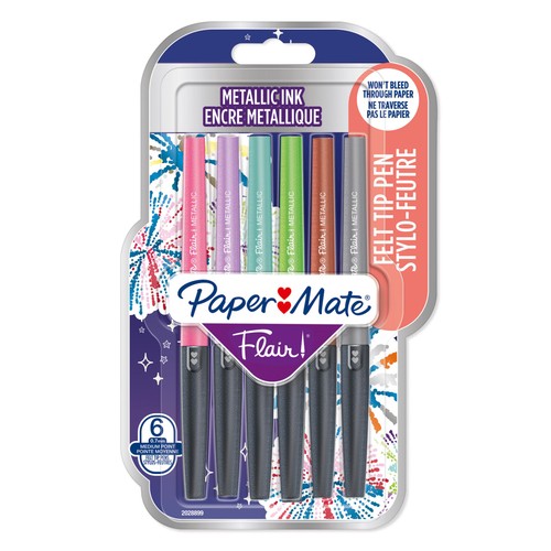 Paper Mate Flair 0.7mm Metallic Felt Tip Pens