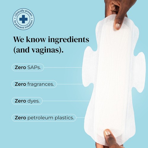 Mooncup Pads with Wings Maxi Night+, Zero Irritants, Vagina Approved