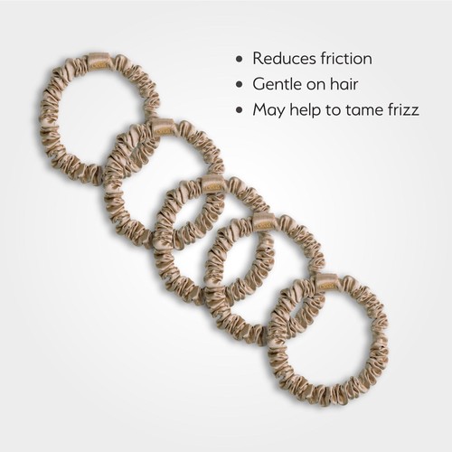 Silver Cloud 5 Caramel Skinny Satin Scrunchies