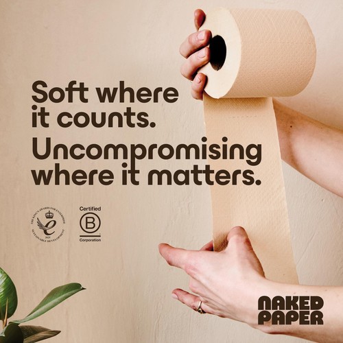 Naked Paper Unbleached Soft Extra Long Recycled Toilet Paper
