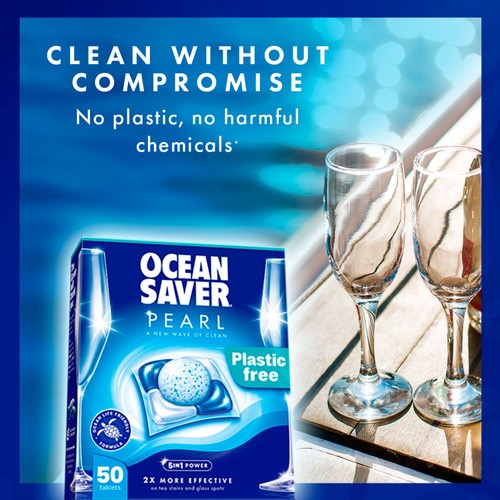 OceanSaver Pearl All in One 50 Plastic Free Dishwasher Tablets