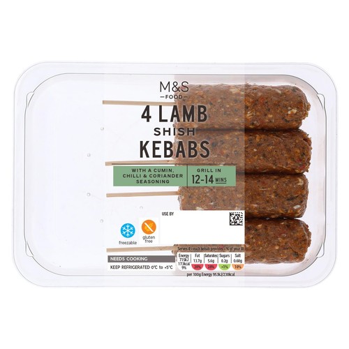M&S Grill 4 Lamb Shish Kebabs