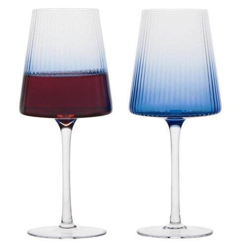 Anton Studio Designs Empire Blue Wine Glasses