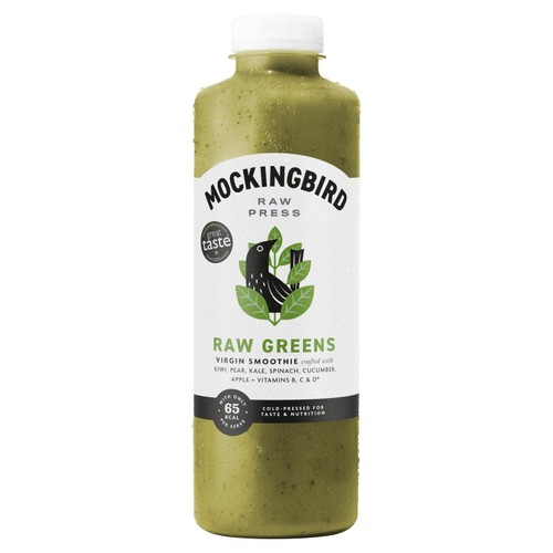 Mockingbird Raw Greens Smoothie, Kiwi, Spinach, Pear, Banana