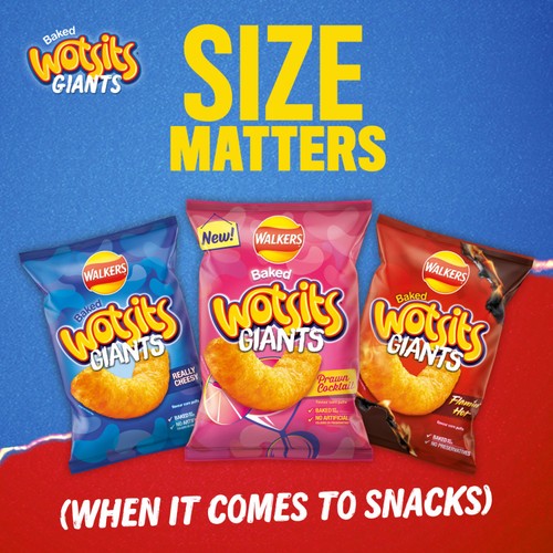 Walkers Wotsits Giants Prawn Cocktail Snacks Crisps 105g