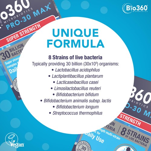 Natures Aid Microbiotics Pro-30 Max Super Strength Supplement Capsules 