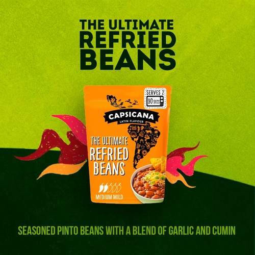 Capsicana Mexican Refried Chipotle Pinto Beans, Medium/Mild