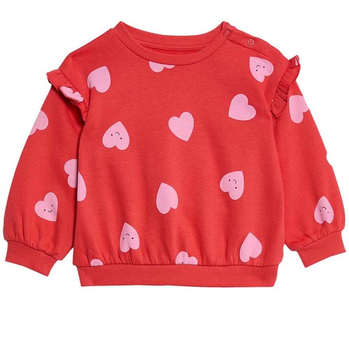 M&S Heart Print Outfit, 0-3 Months, Red Mix