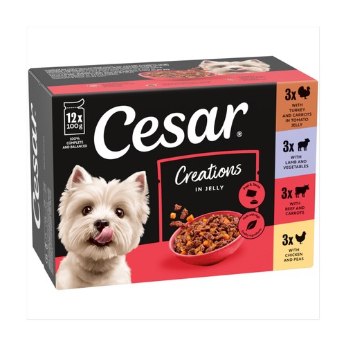 Cesar Deliciously Fresh Dog Food Pouches Mixed Selection in Jelly