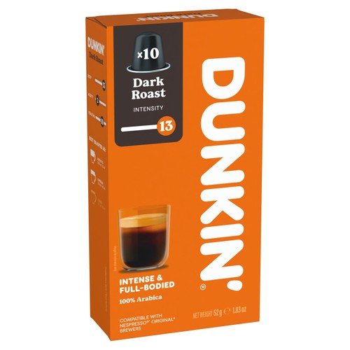 Dunkin Dark Roast Nespresso Compatible Coffee Pods