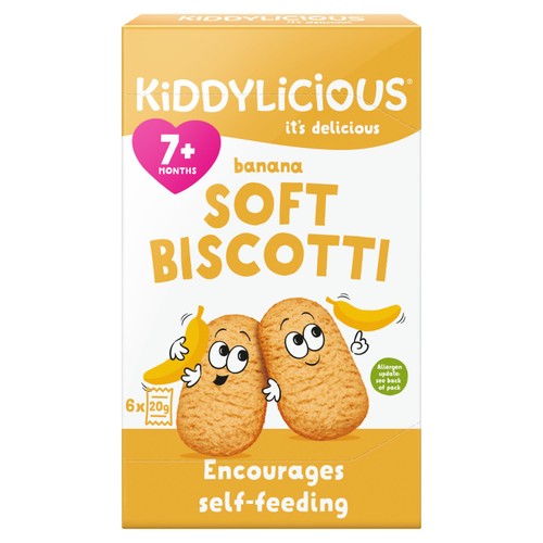 Kiddylicious Banana Soft Biscotti Baby Snacks Multi