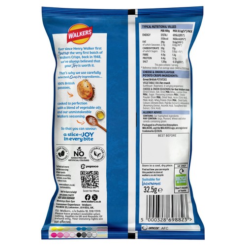Walkers Cheese & Onion Crisps