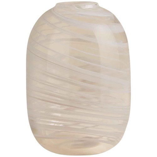 M&S Medium Swirl Glass Vase, Beige