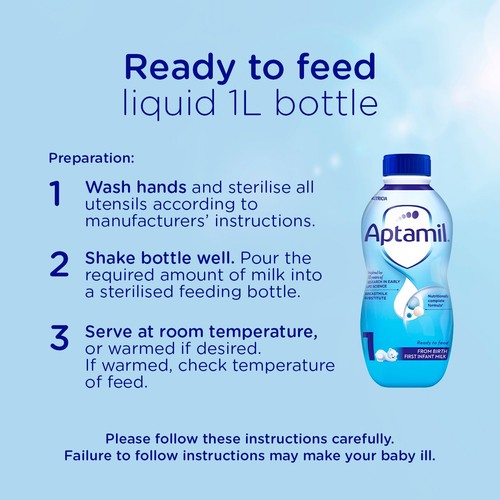 Aptamil 1 First Infant Baby Milk Formula Liquid Ready to Feed from Birth