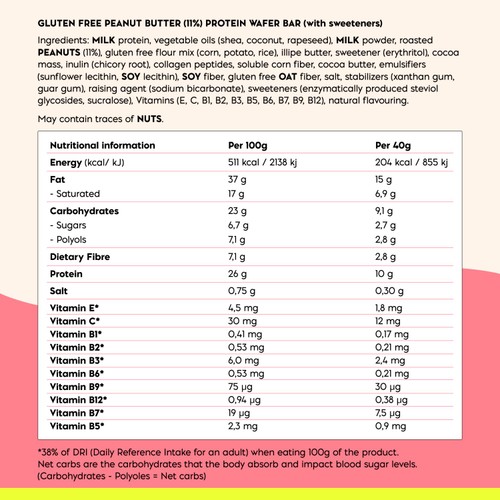 Nick's Protein Wafer Peanut Butter